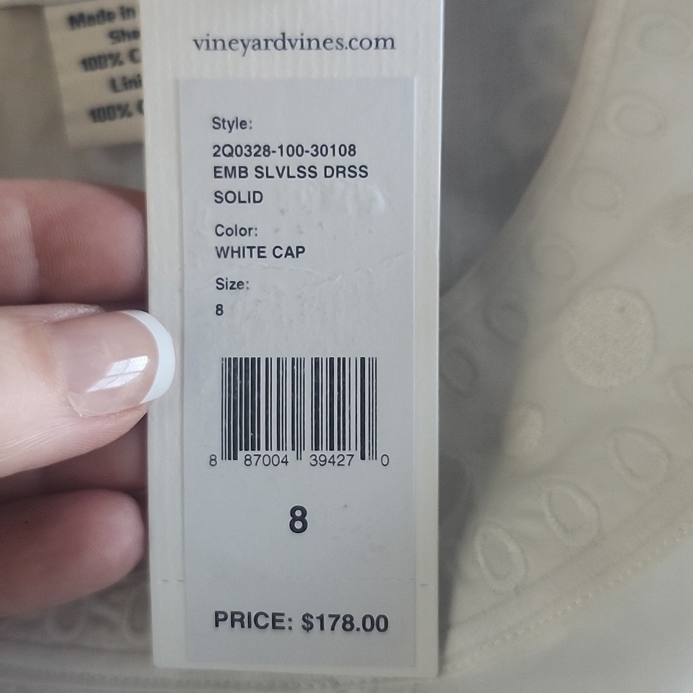 NWT VINEYARD VINES Women's Sun Shift Dress Sleeveless Back Zip SCALLOPED HEM 8 - Picture 4 of 9